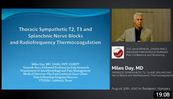 Thoracic Sympathetic T2, T3 and Splanchnic Nerve Block and RF Thermocoagulation