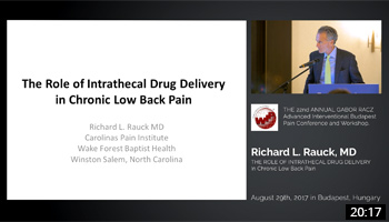 The Role of Intrathecal Drug Delivery in Chronic Low Back Pain
