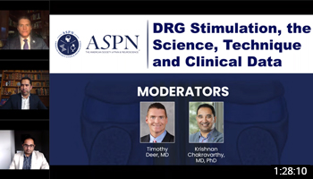 ASPN Webinar: DRG Stimulation, the Science, Technique and Data