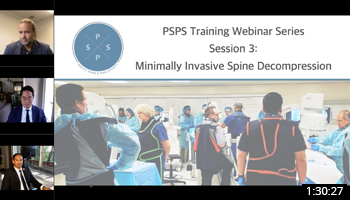 PSPS Webinar Session 3: Minimally Invasive Spine Decompression