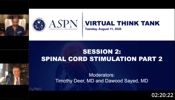 ASPN Virtual Think Tank – Session 2: Spinal Cord Stimulation Pt. 2